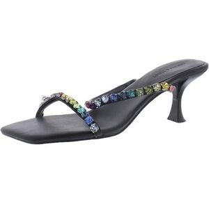Chelsea & Violet Womens Jipse Black Mule Sandals Shoes 9.5